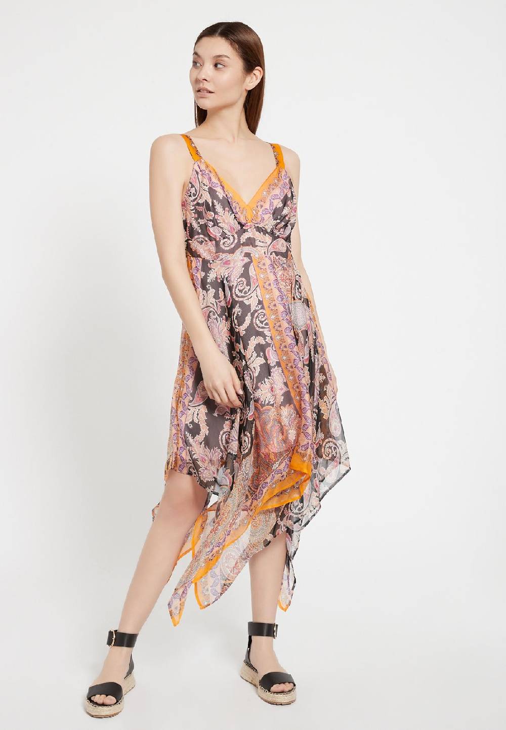 Ana Alcazar Seidenkleid Zeza Dark