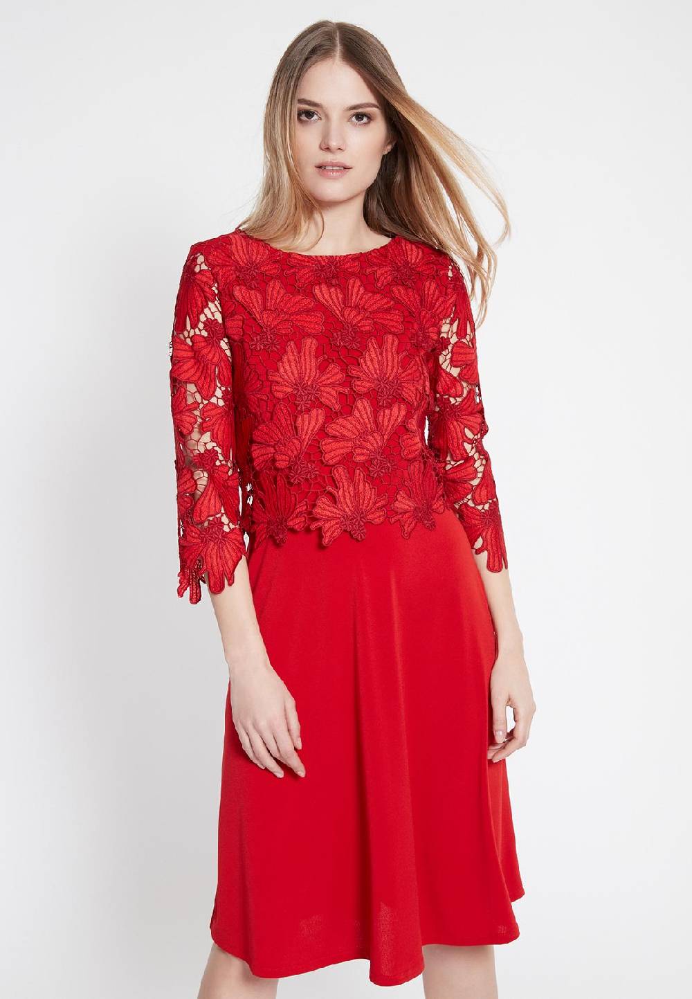 Ana Alcazar Spitzen-Mix Kleid Wapiura