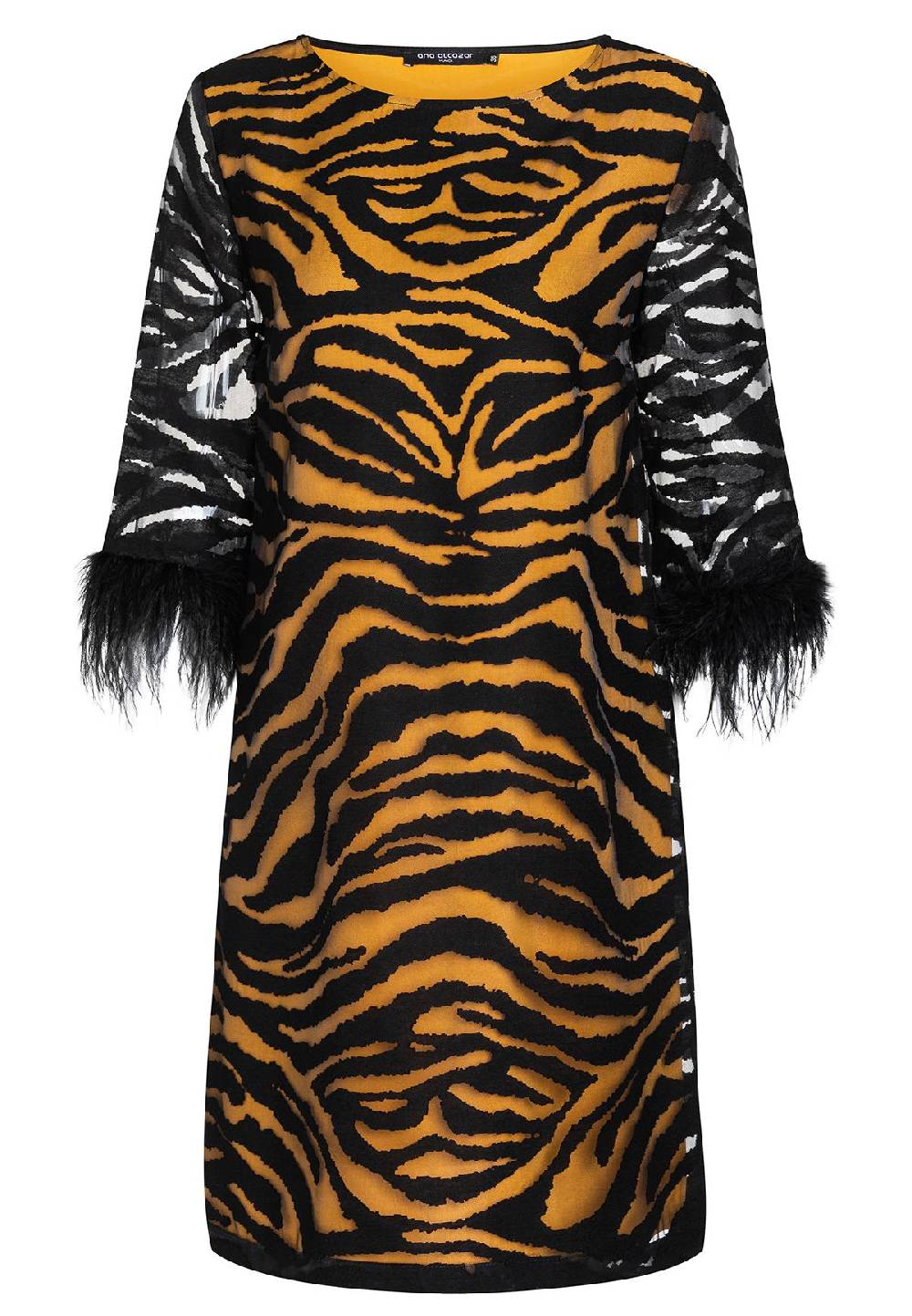 Ana Alcazar Tunika Kleid Zapos Schwarz-Braun