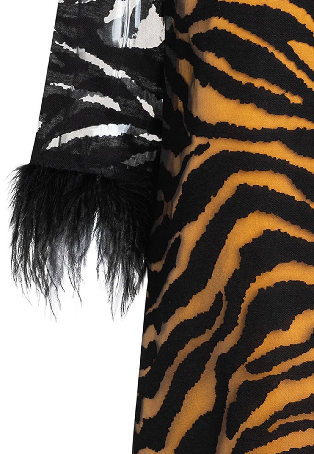 Ana Alcazar Tunika Kleid Zapos Schwarz-Braun