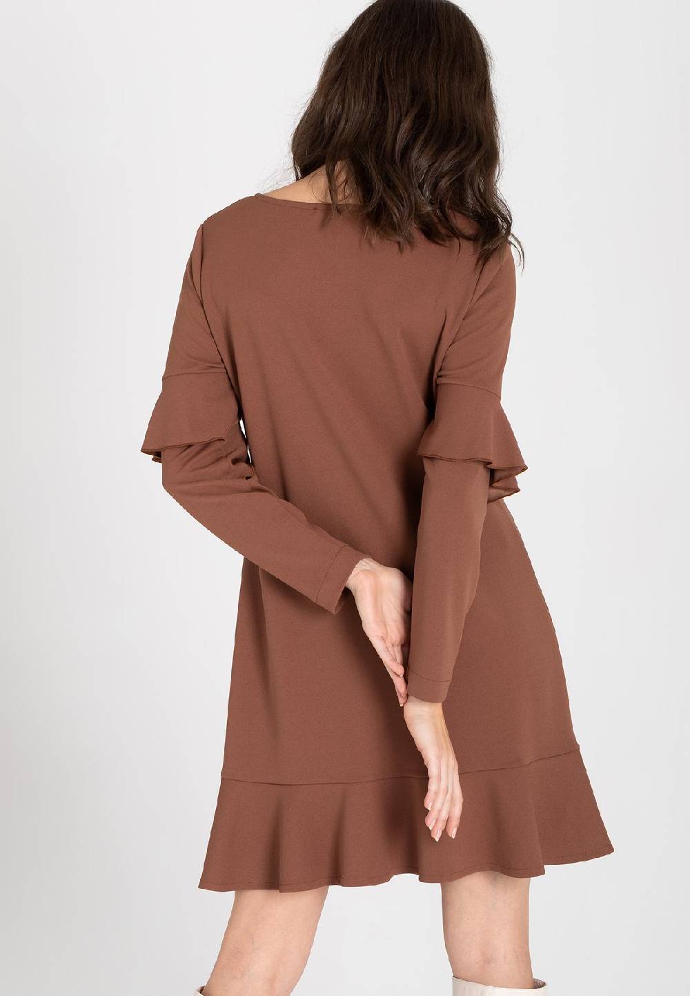 Ana Alcazar Volant Kleid Waisea Braun