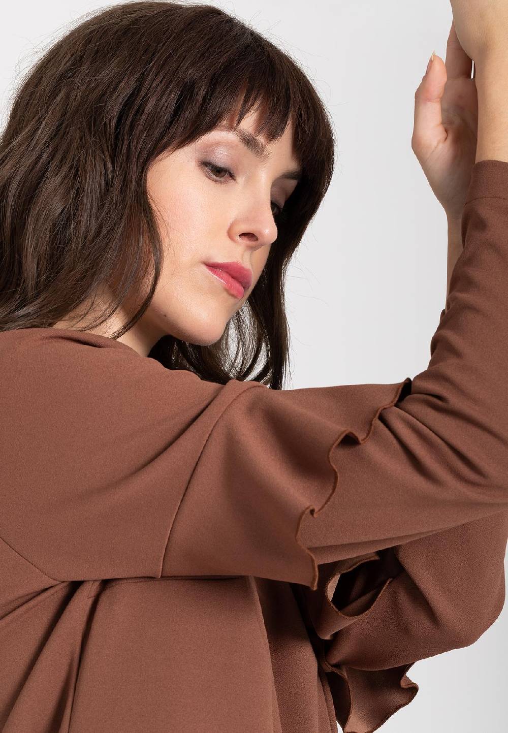 Ana Alcazar Volant Kleid Waisea Braun