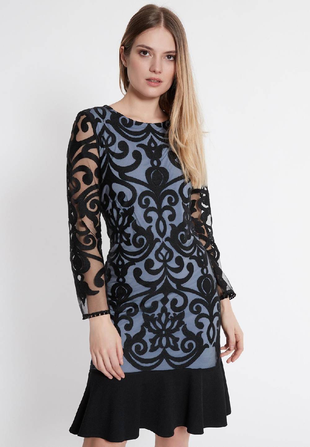 Ana Alcazar Volant Kleid Warisia Blau