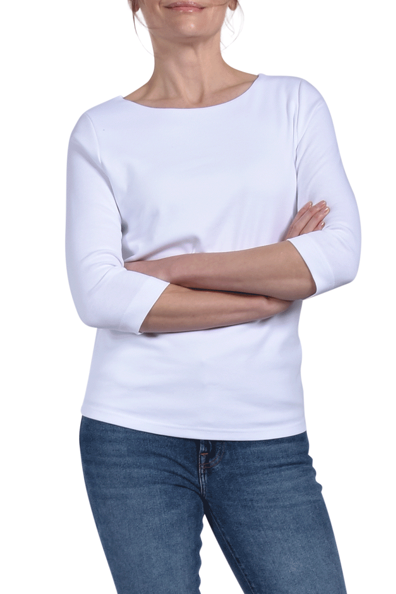 EFIXELLE Baumwollshirt Mit U-Boot-Ausschnitt Von EFIXELLE