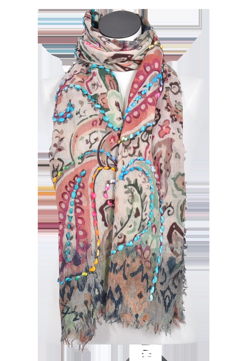 MEL&DAVIS Bestickter Wollschal mit Paisleymuster von MEL&DAVIS