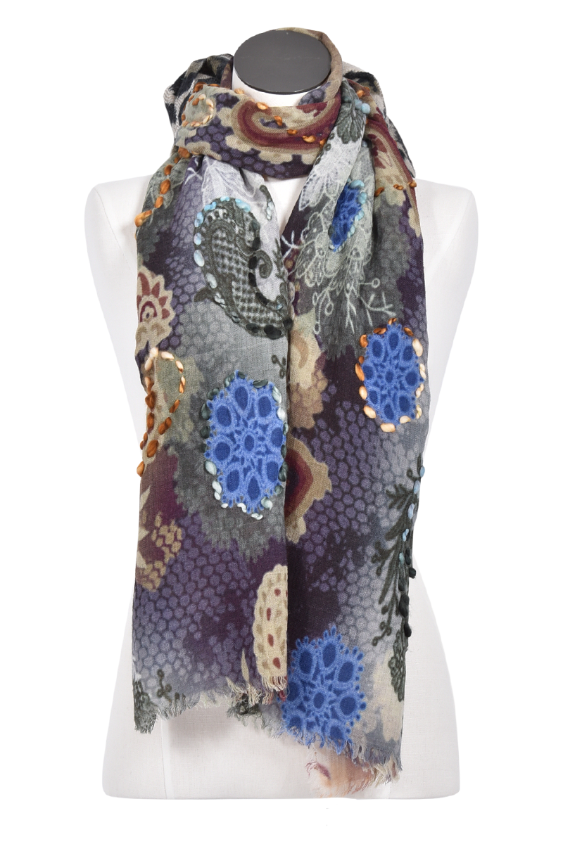 MEL&DAVIS Bestickter Wollschal mit Paisleymuster von MEL&DAVIS