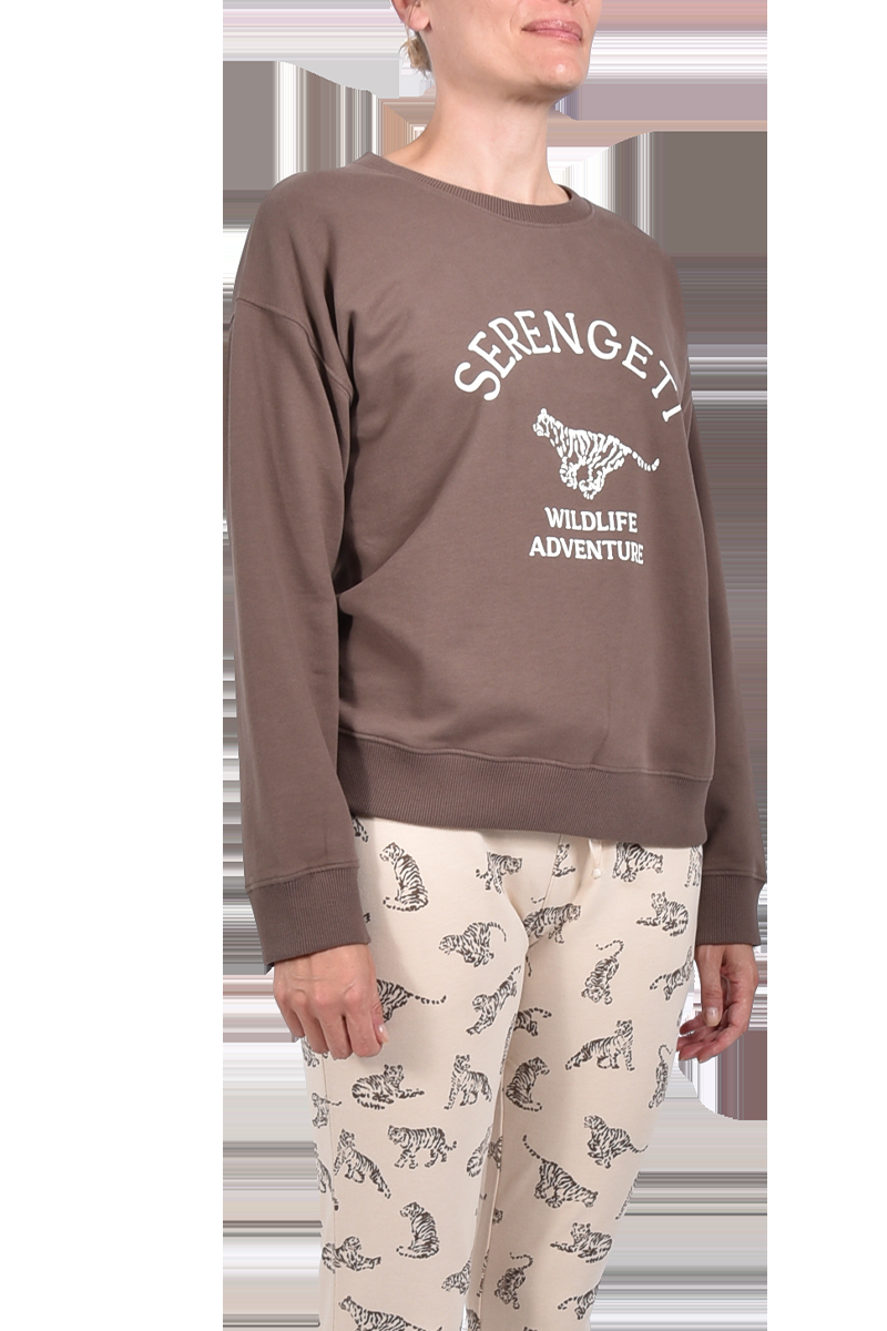 JUVIA Emmy Fleece Sweater Mit Frontprint "Serengeti" Von JUVIA