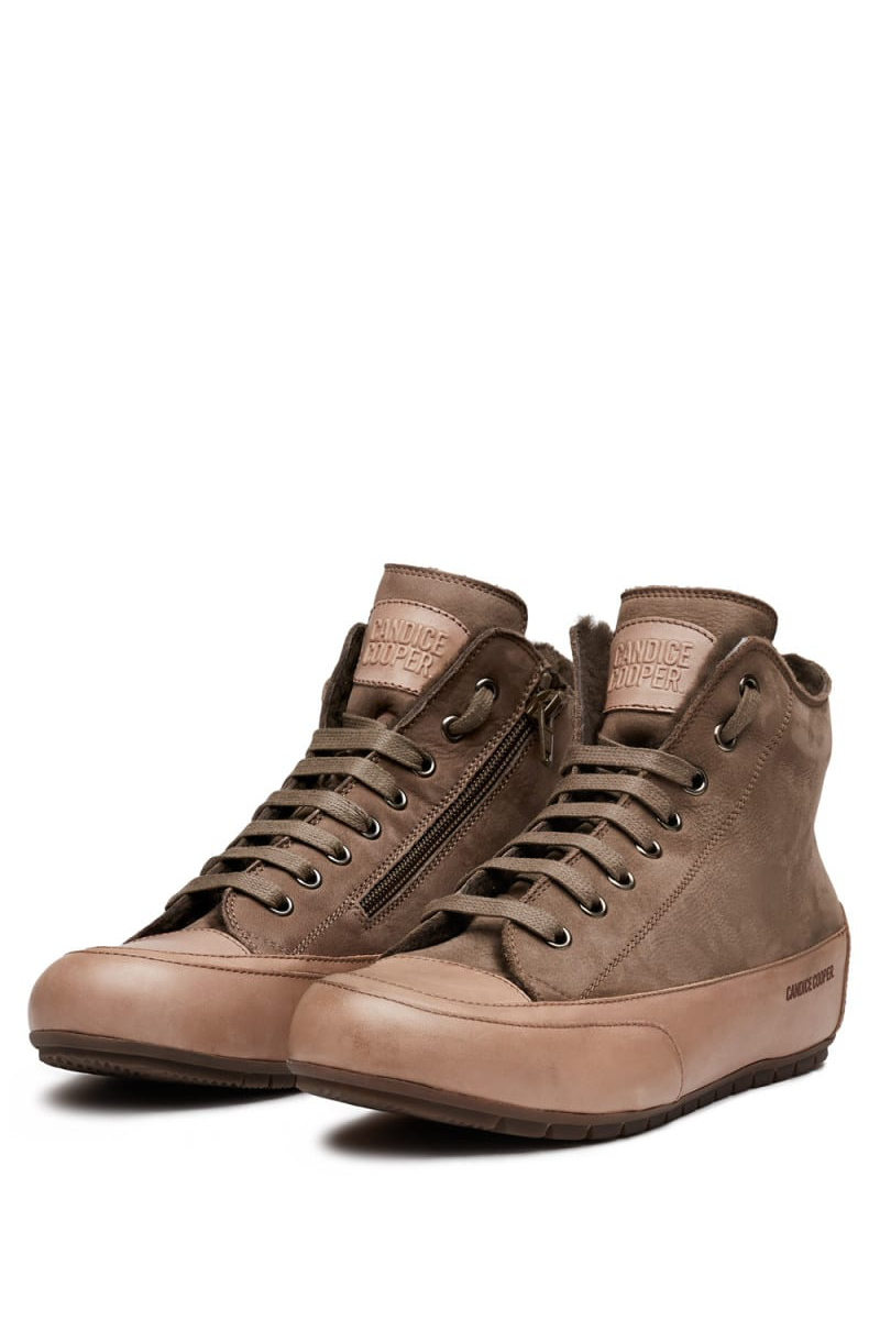 Candice Cooper Halbhoher Lederschuh Mit Felleinsatz Von CANDICE COOPER