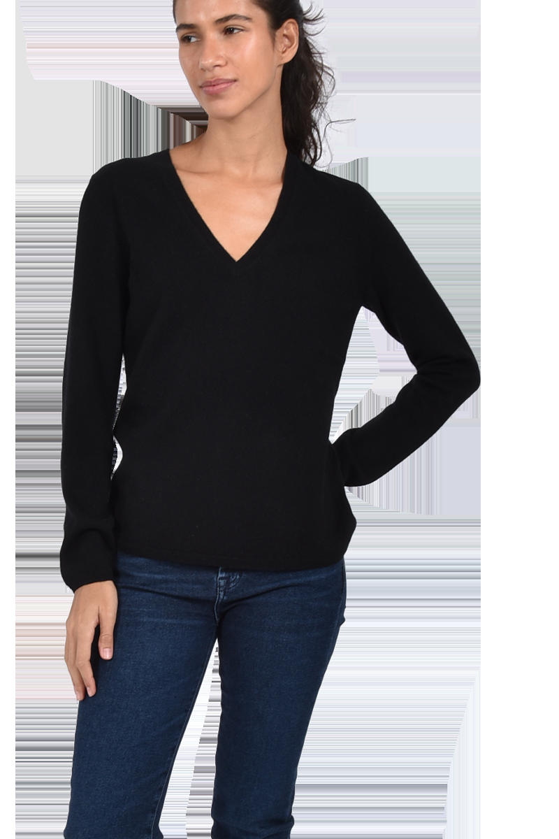 INSIEME Klassischer V-Ausschnitt-Pullover Aus 100% Cashmere Mit Maschendetail Im Rücken Von INSIEME