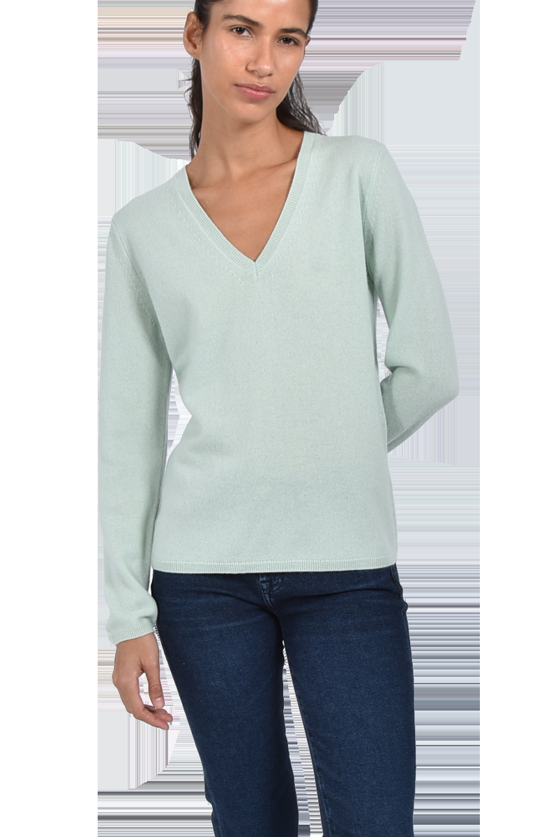 INSIEME Klassischer V-Ausschnitt-Pullover Aus 100% Cashmere Mit Maschendetail Im Rücken Von INSIEME