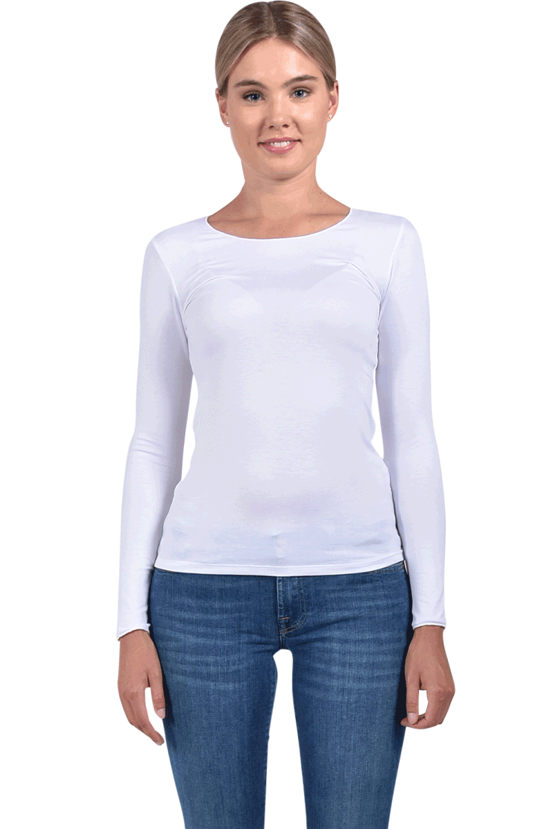 MAJESTIC Langarm-Rundhalsshirt Aus Viskose Von MAJESTIC