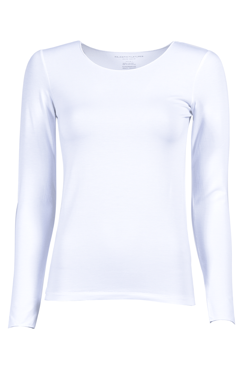 MAJESTIC Langarm-Rundhalsshirt aus Viskose von MAJESTIC