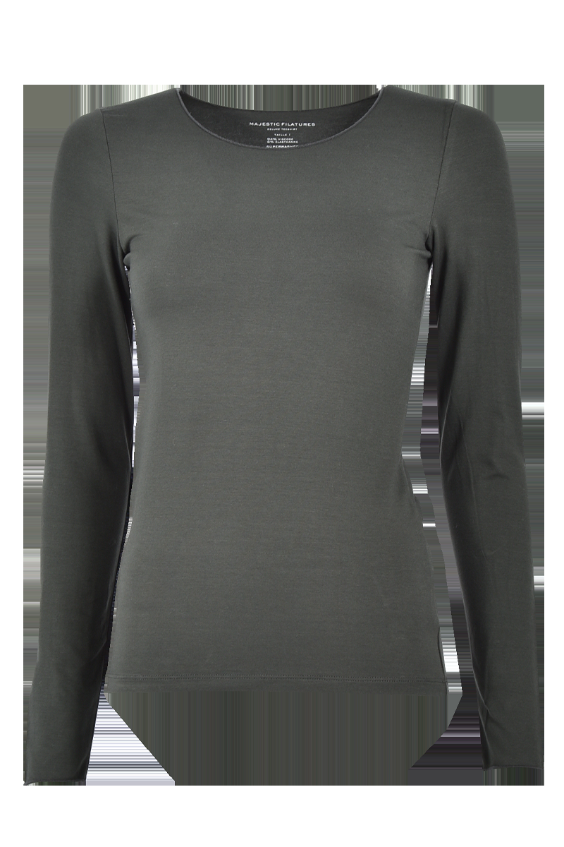 MAJESTIC Langarm-Rundhalsshirt aus Viskose von MAJESTIC