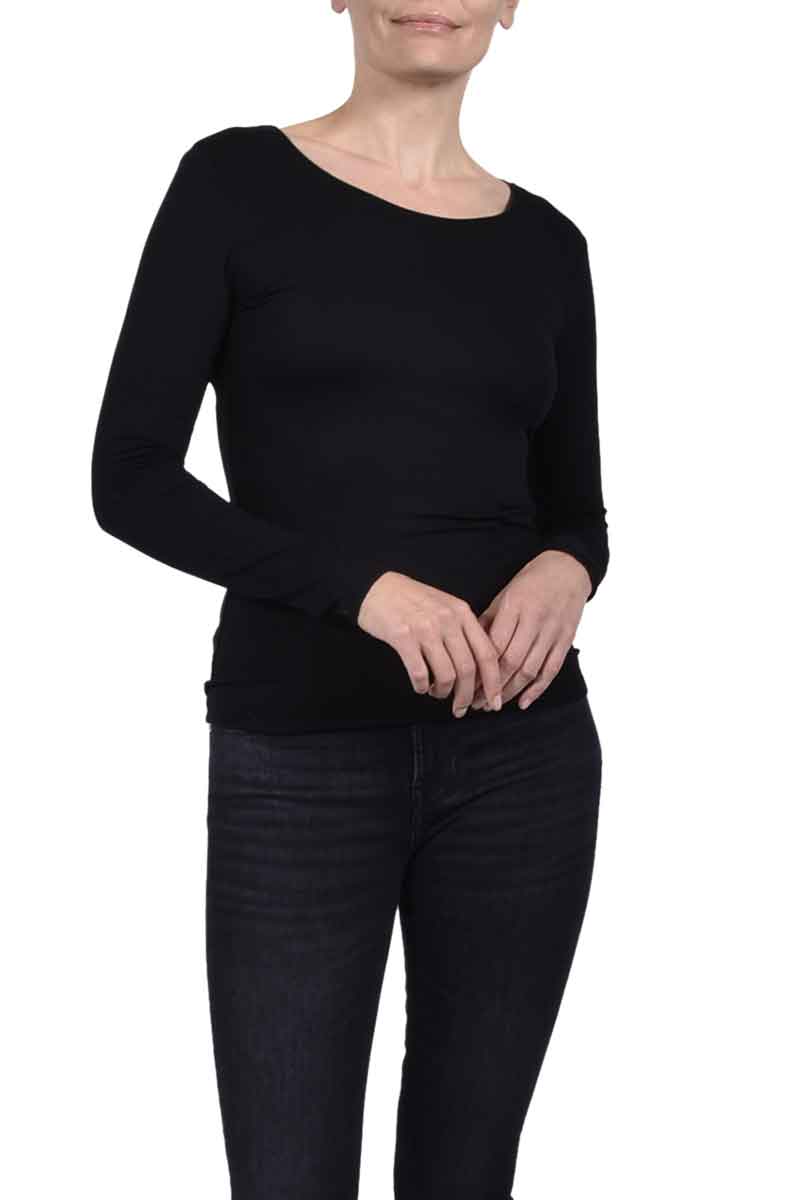 MAJESTIC Rundhalsshirt Aus Viskose Von MAJESTIC