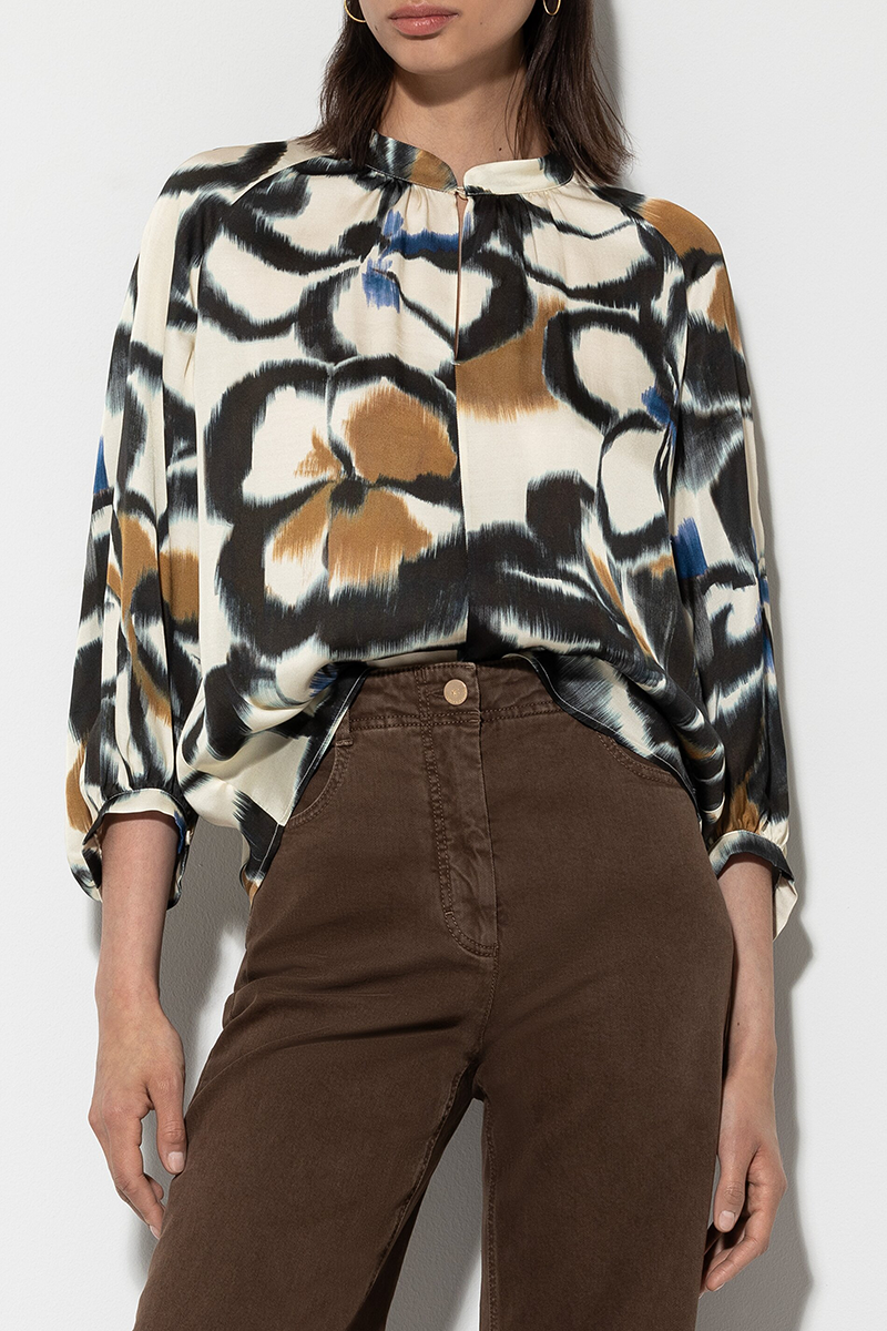 LUISA CERANO Satin-Bluse Mit Flower-Print Von LUISA CERANO