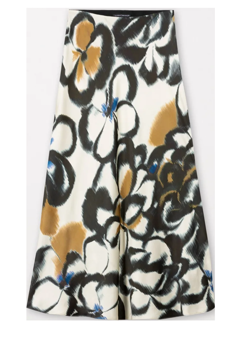 LUISA CERANO Satin-Rock mit Flower-Print von LUISA CERANO