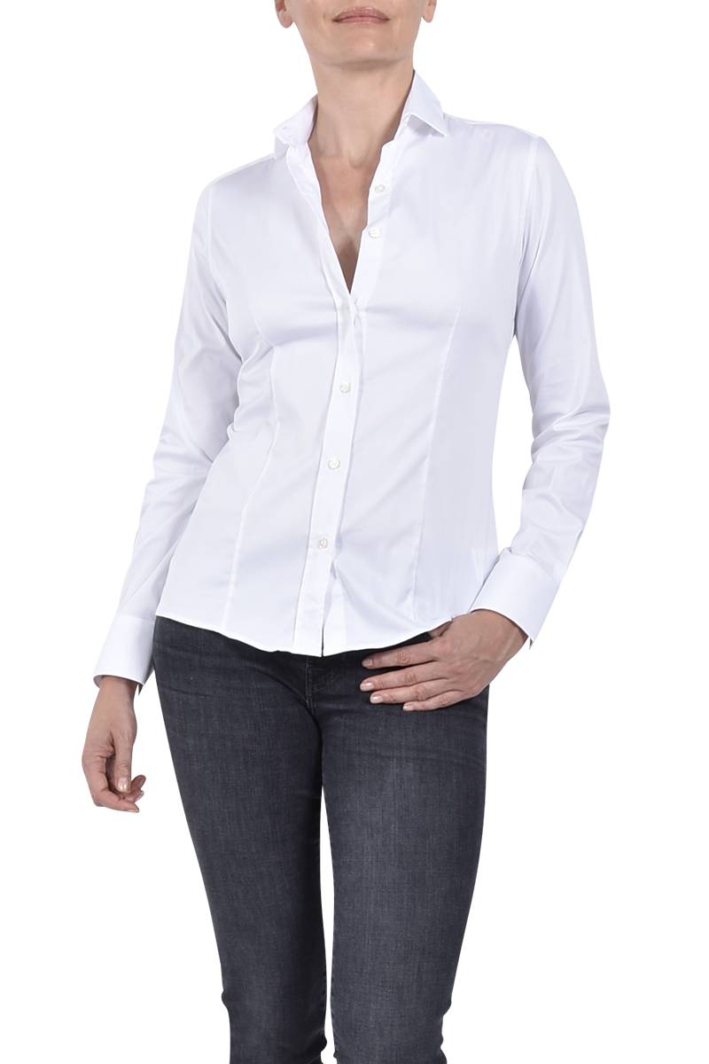 Soluzione Baumwollbluse Mit Abnähern Von SOLUZIONE