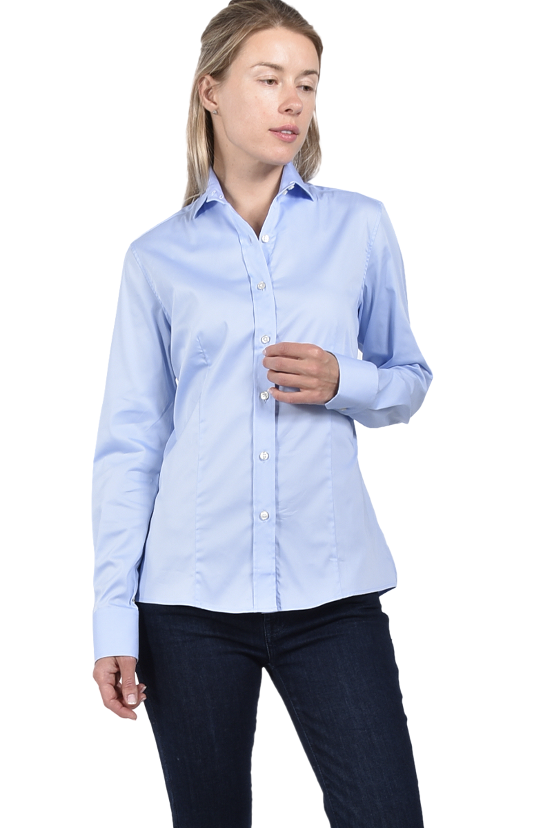 Soluzione Baumwollbluse Mit Abnähern Von SOLUZIONE