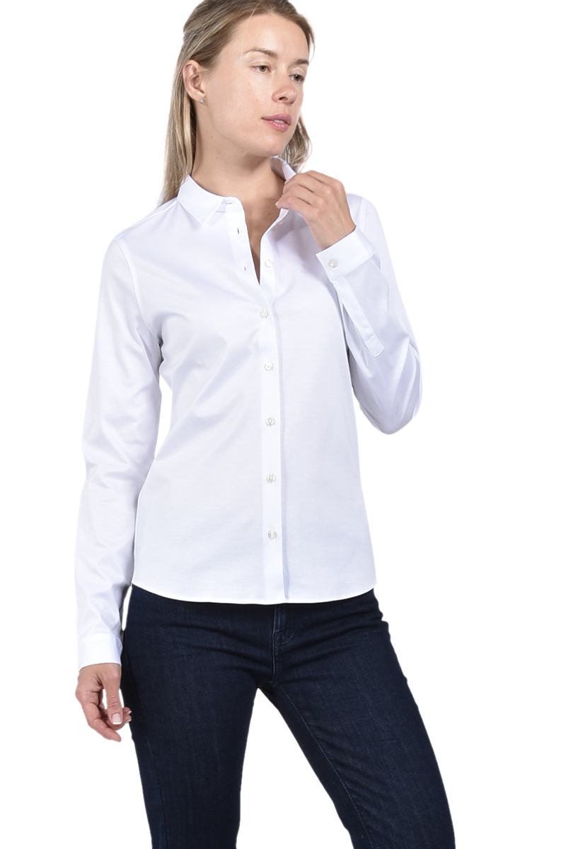 Soluzione Hemdbluse Aus Jersey Von SOLUZIONE