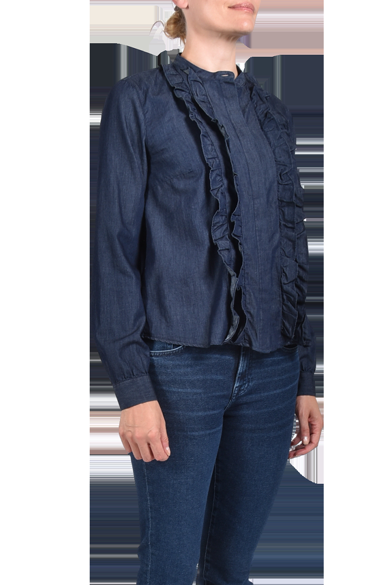 SOSUE Denim-Bluse Mit Rüschen "Ruffle" Von SoSUE