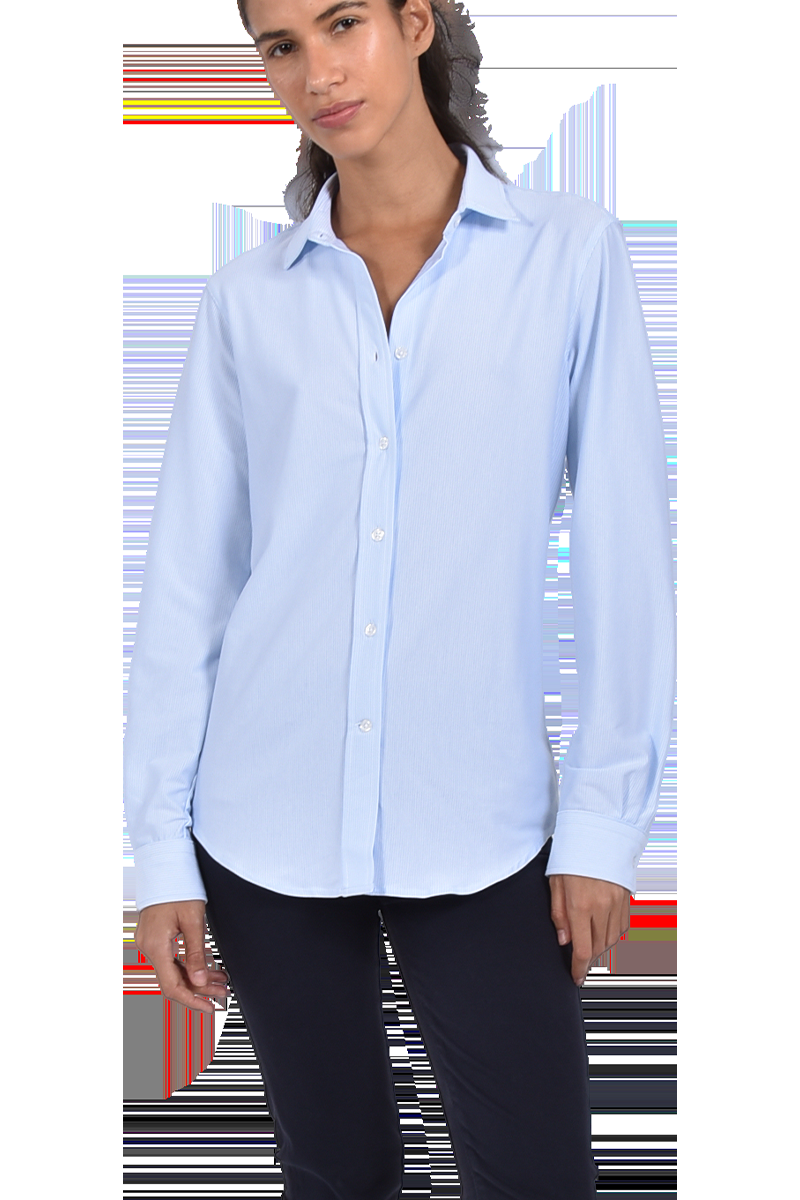 INSIEME Sportliche Jersey-Bluse Mit Schmalen Streifen Und Knopfleiste