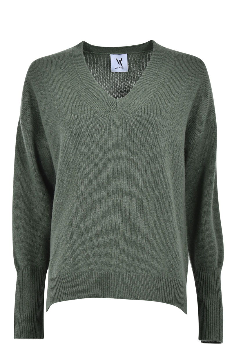 VAN KUKIL V-Ausschnittpullover "Paisley" aus 100% Kaschmir von VAN KUKIL