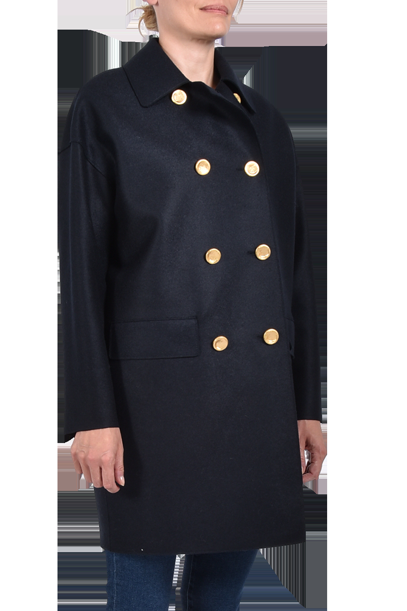 HARRIS WHARF Wollmantel Mit Goldenen Knöpfen "A1327-MLK" Von HARRIS WHARF