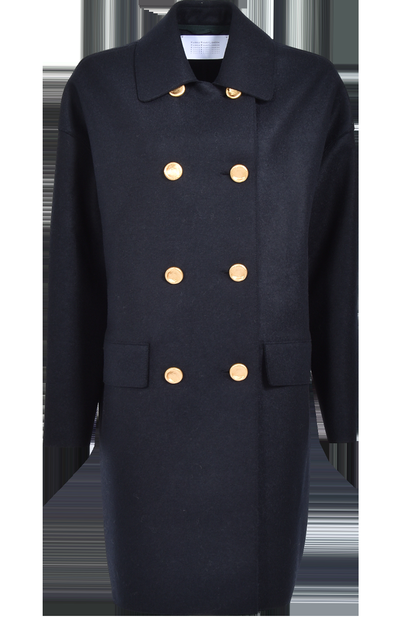 HARRIS WHARF Wollmantel mit goldenen Knöpfen "A1327-MLK" von HARRIS WHARF
