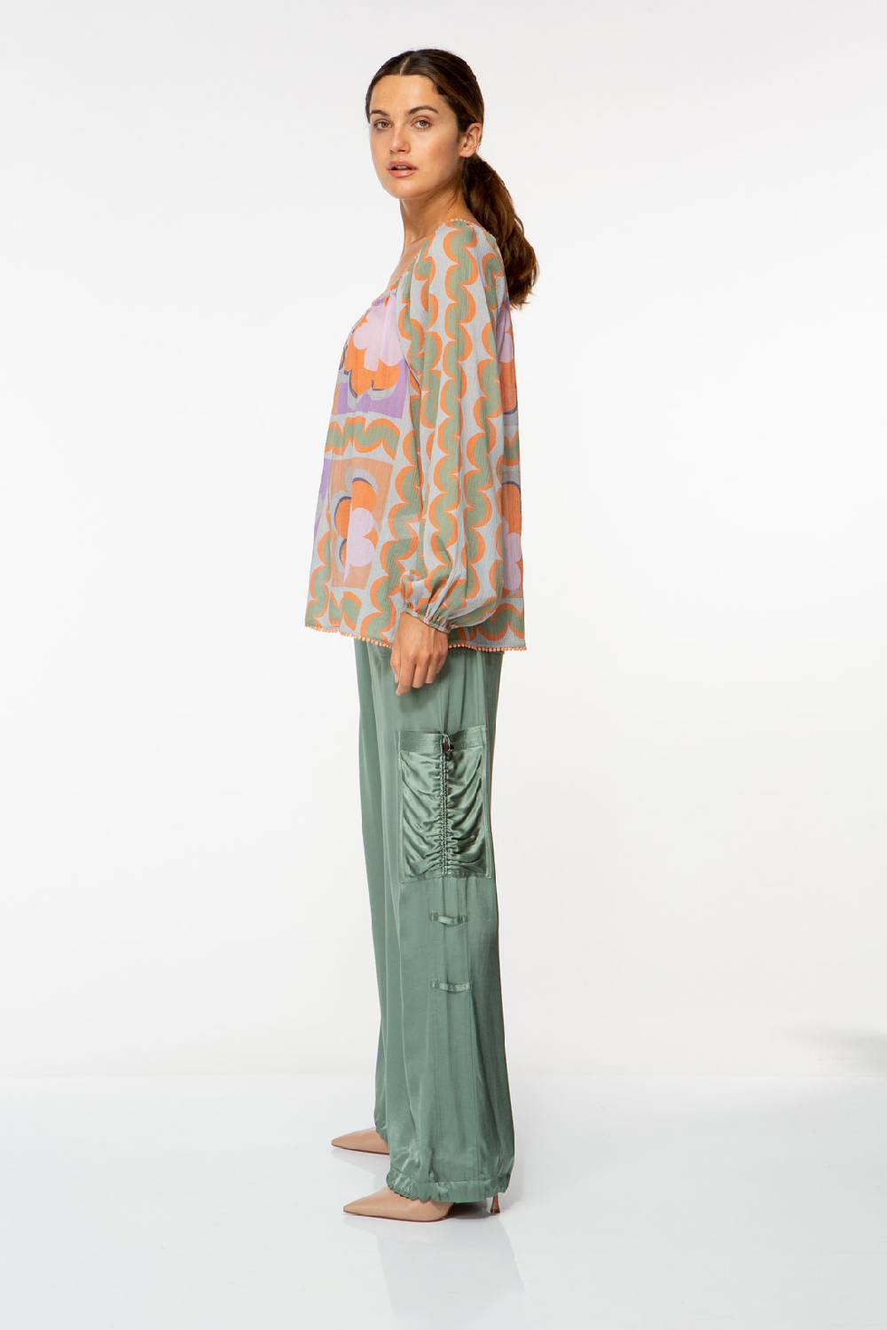 IVI GmbH CHECKED FLOWER Baumwollbluse Mit Print Multicolor