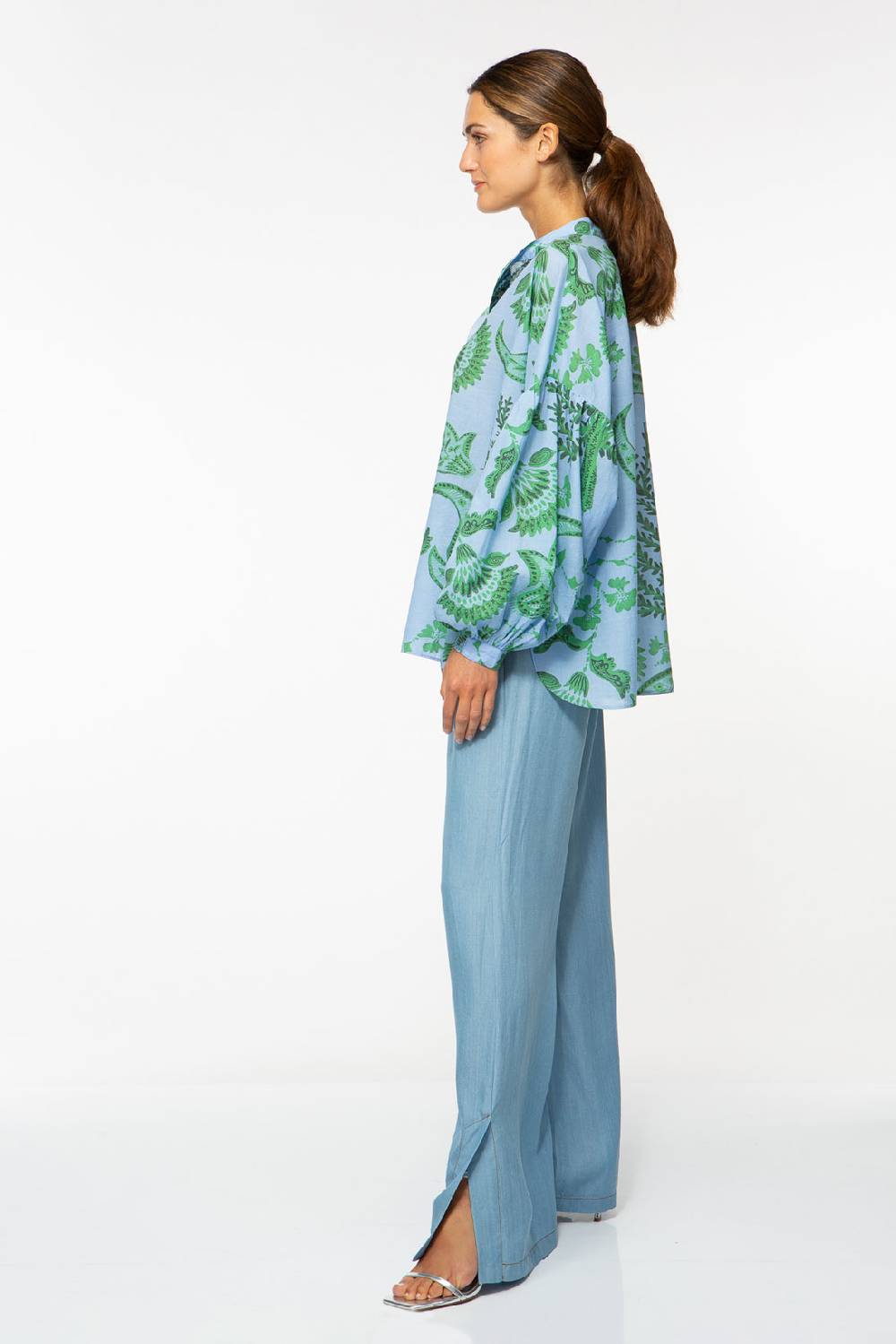 IVI GmbH CORAL FLOWER Baumwollbluse Mit Print Ocean