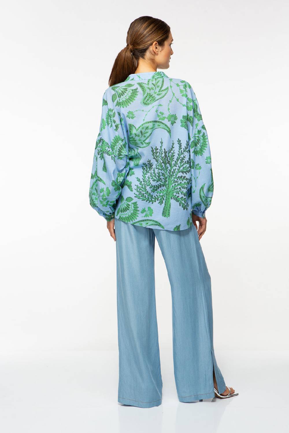 IVI GmbH CORAL FLOWER Baumwollbluse Mit Print Ocean