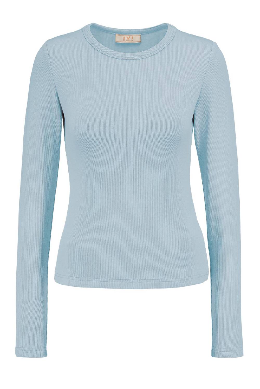 IVI GmbH ESSENTIAL Langarmshirt mit hohem Rundhalsausschnitt bleue