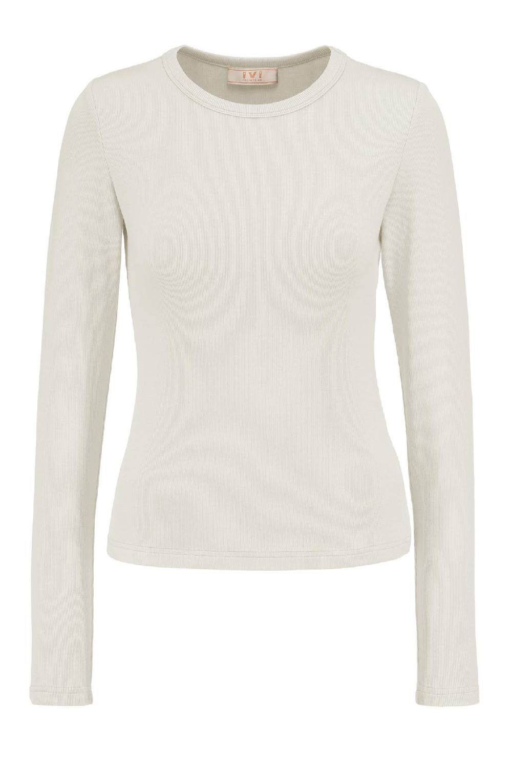 IVI GmbH ESSENTIAL Langarmshirt mit hohem Rundhalsausschnitt weiß