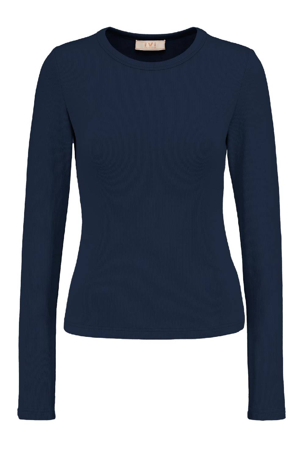 IVI GmbH ESSENTIAL Langarmshirt mit hohem Rundhalsausschnitt navy