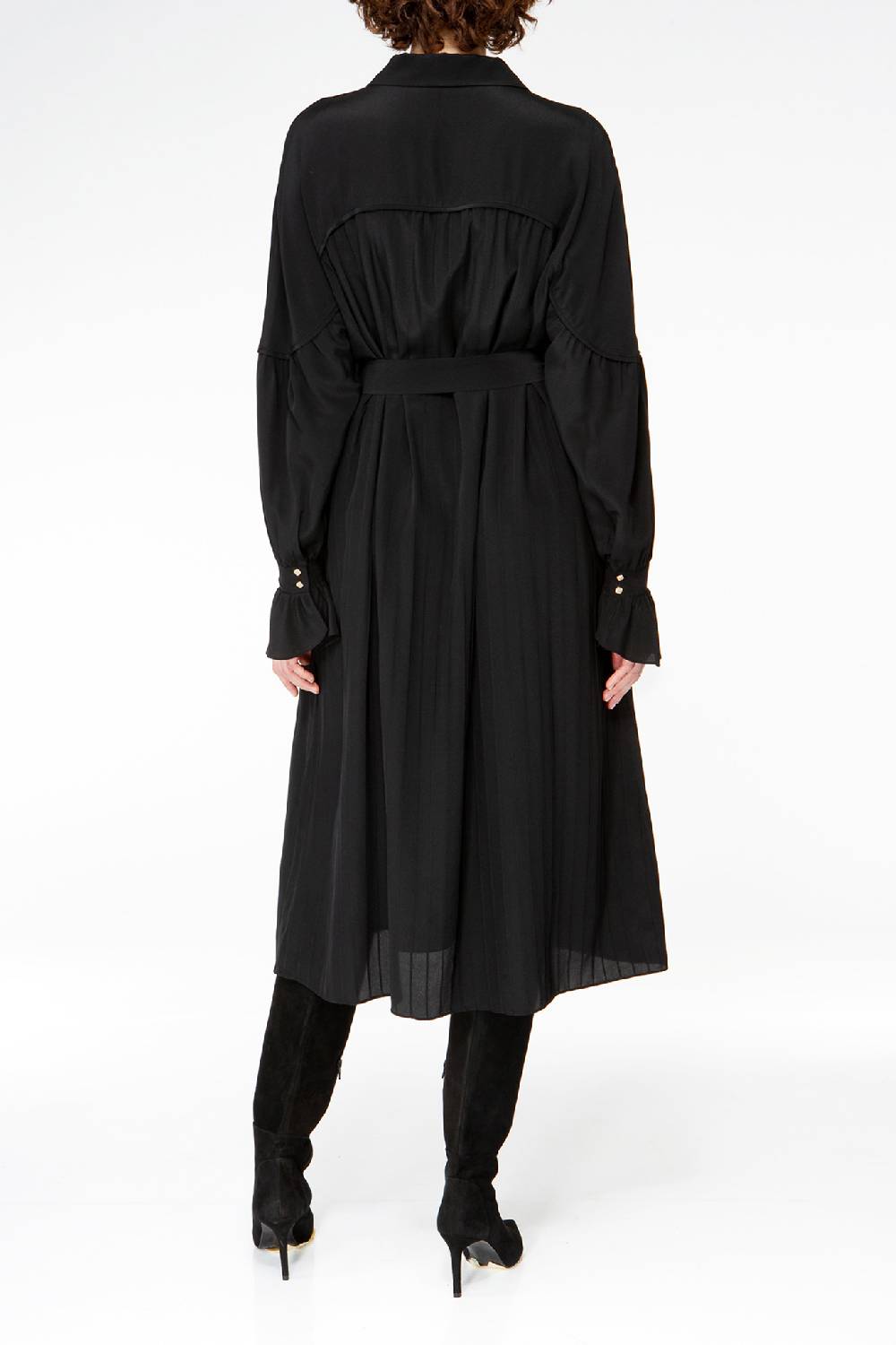 IVI GmbH FANCY Plissé Kleid Aus Seiden-Georgette Schwarz