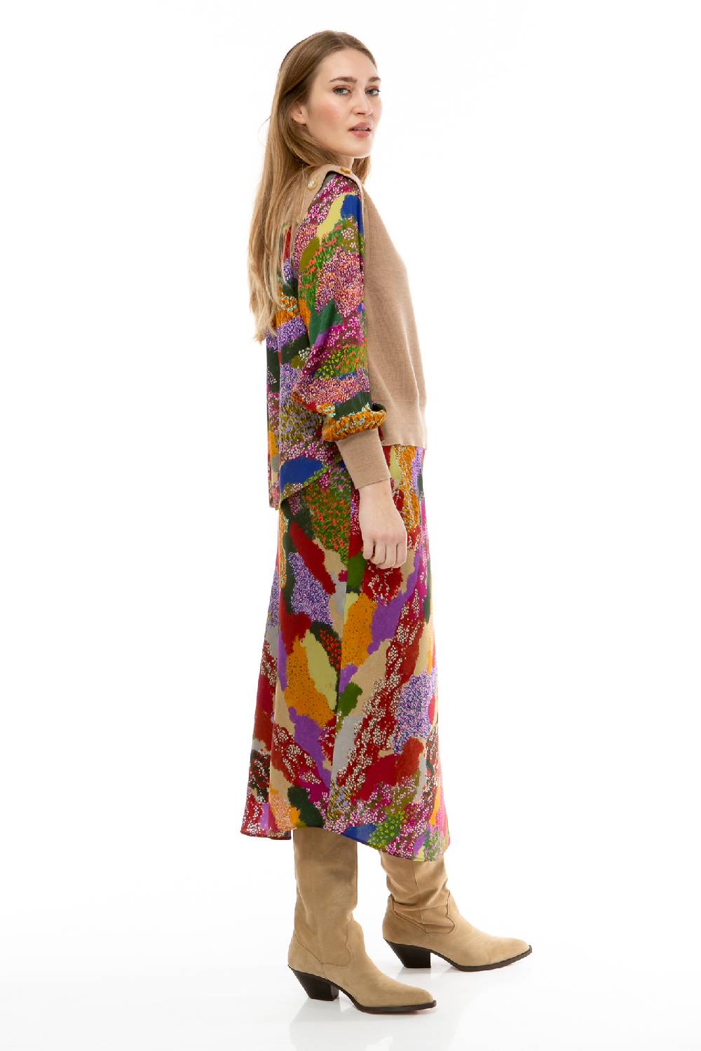 IVI GmbH FLOWER FIELDS Pullunder Mit Integrierter Bluse Multicolor