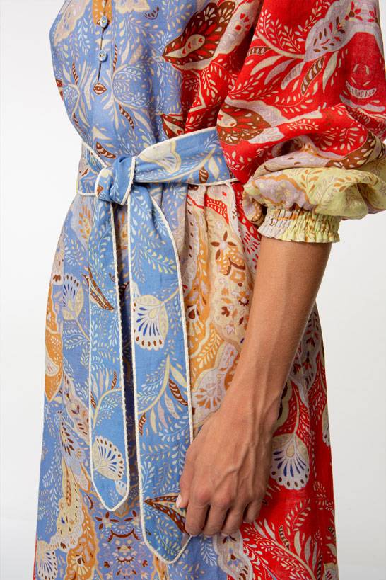 IVI GmbH AMBER Leinenkleid Multicolor