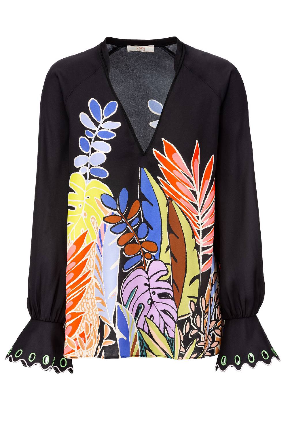 IVI GmbH BIG LEAVES Bluse schwarz
