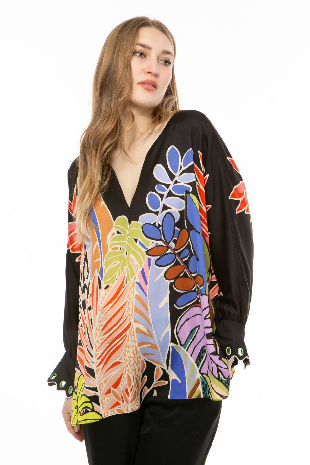 IVI GmbH BIG LEAVES Tunika Schwarz