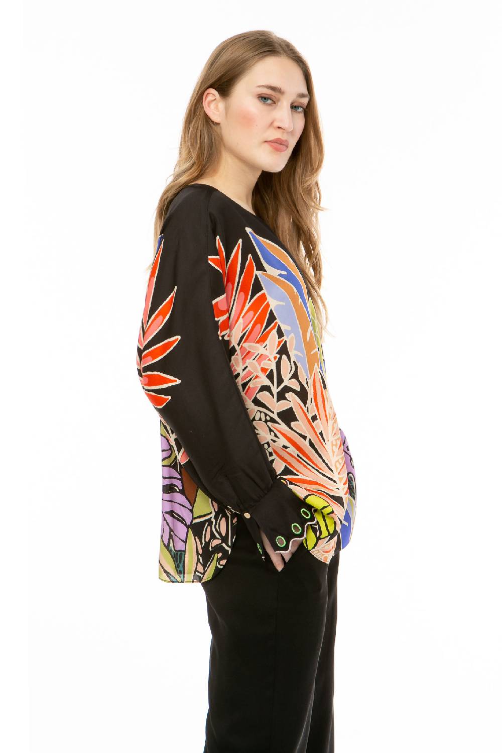 IVI GmbH BIG LEAVES Tunika Schwarz