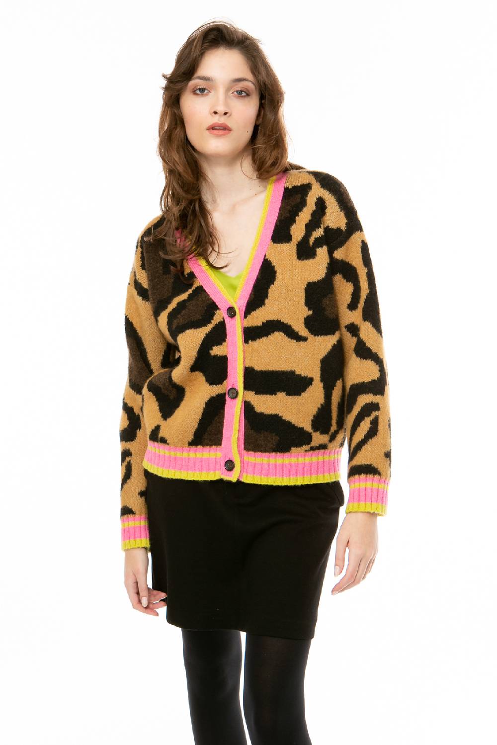 IVI GmbH BIG LEO Strickjacke Braun