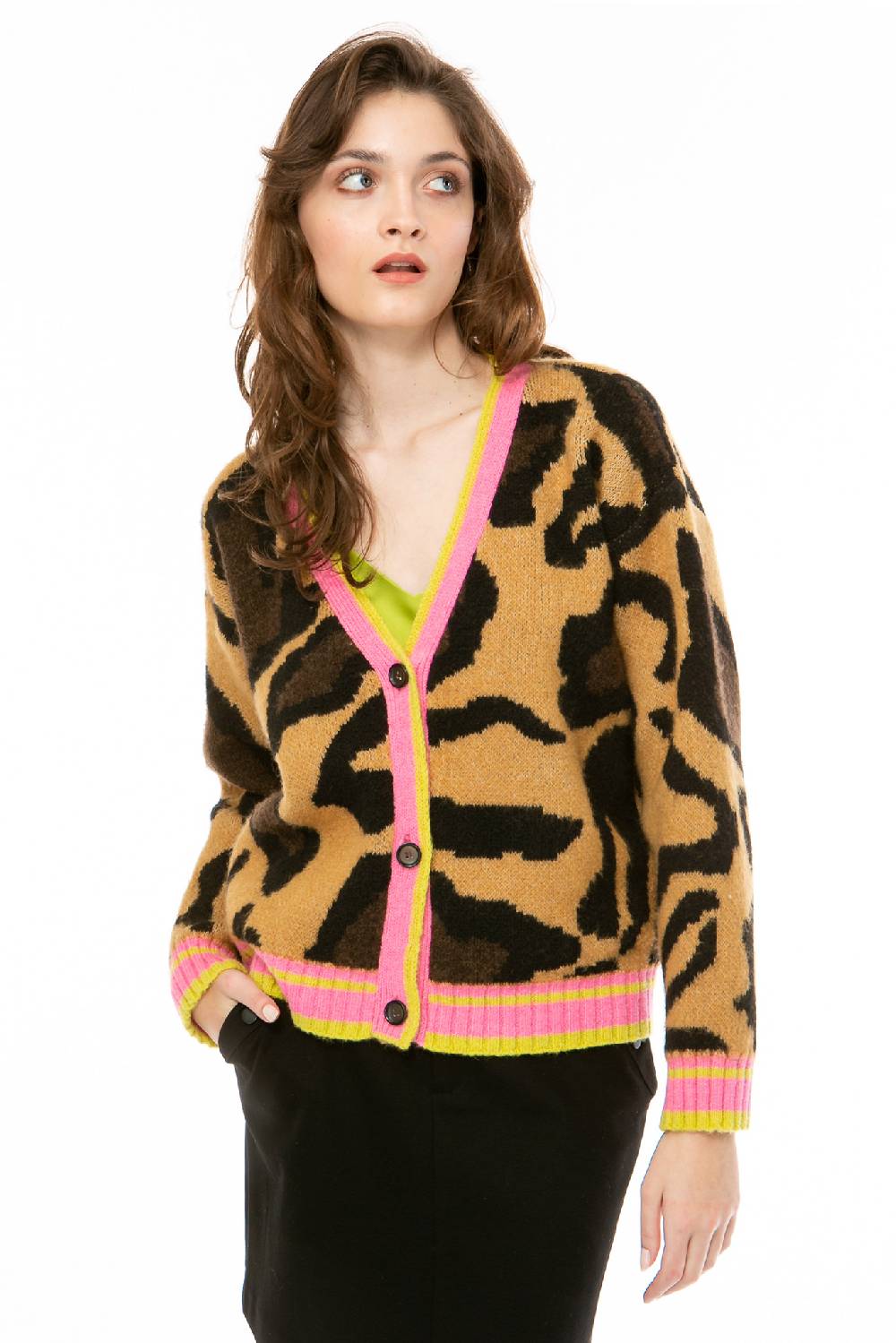 IVI GmbH BIG LEO Strickjacke Braun