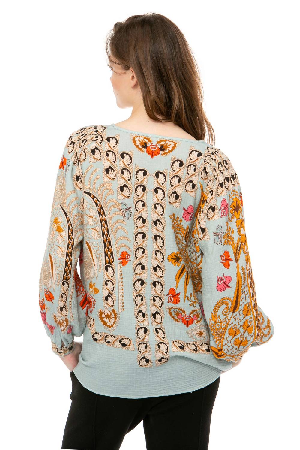 IVI GmbH BROCATE Baumwollbluse Bleue