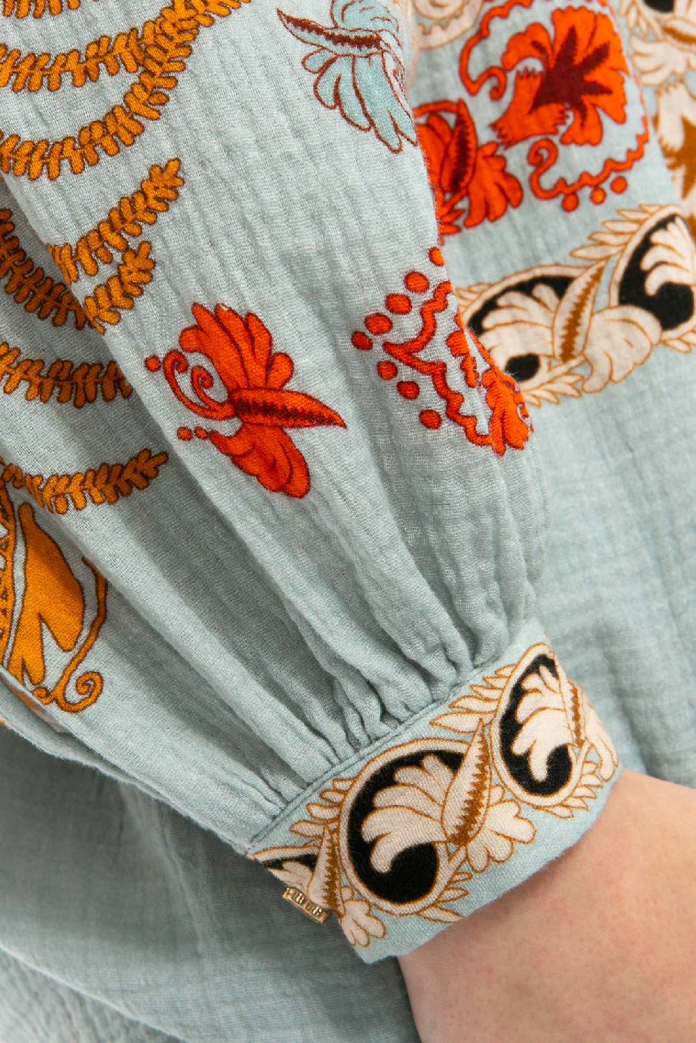 IVI GmbH BROCATE Baumwollbluse Bleue