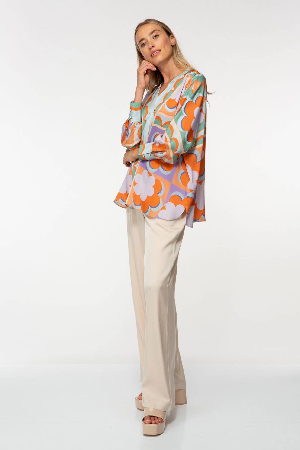 IVI GmbH CHECKED FLOWERS Tunika Multicolor