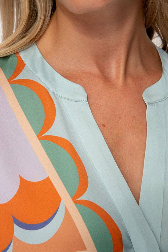 IVI GmbH CHECKED FLOWERS Tunika Multicolor