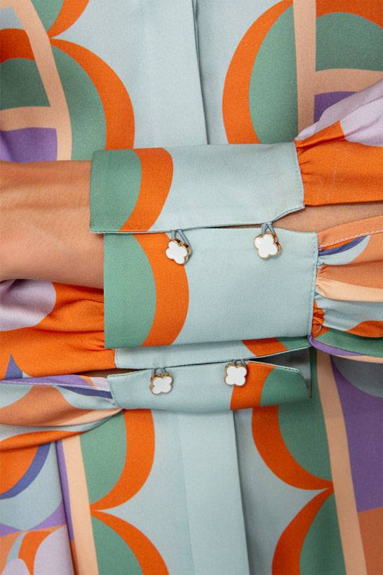 IVI GmbH CHECKED FLOWERS Tunika Multicolor