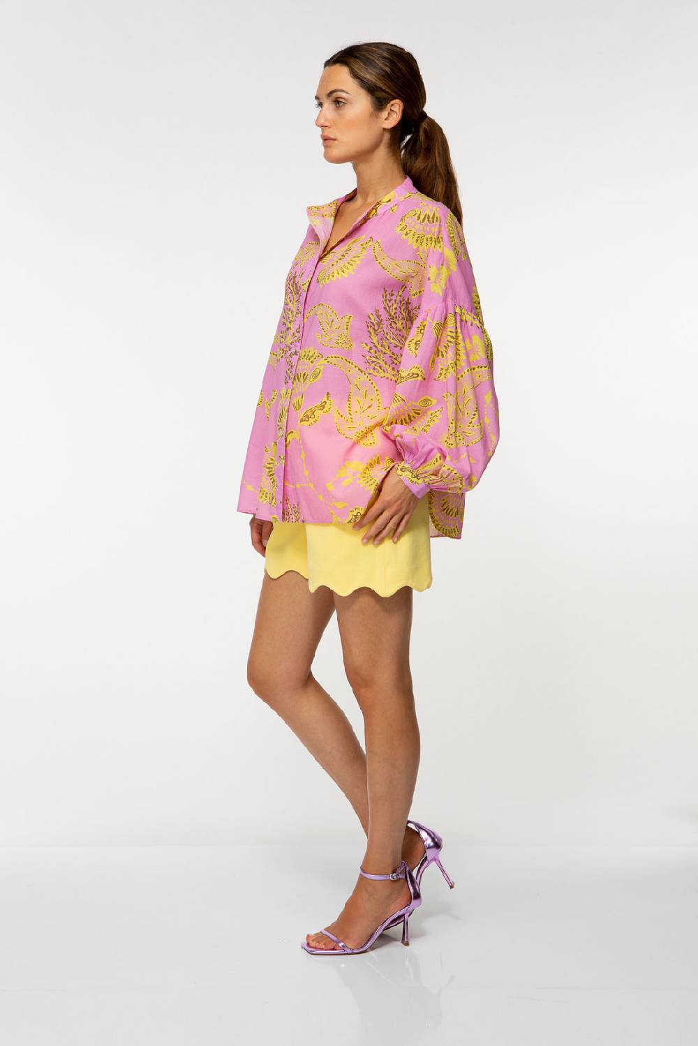 IVI GmbH CORAL FLOWER Baumwollbluse Mit Print Pink