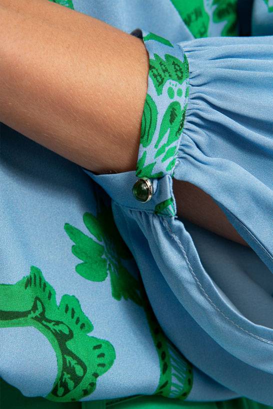 IVI GmbH CORAL FLOWER Seidenbluse Mit Print Ocean