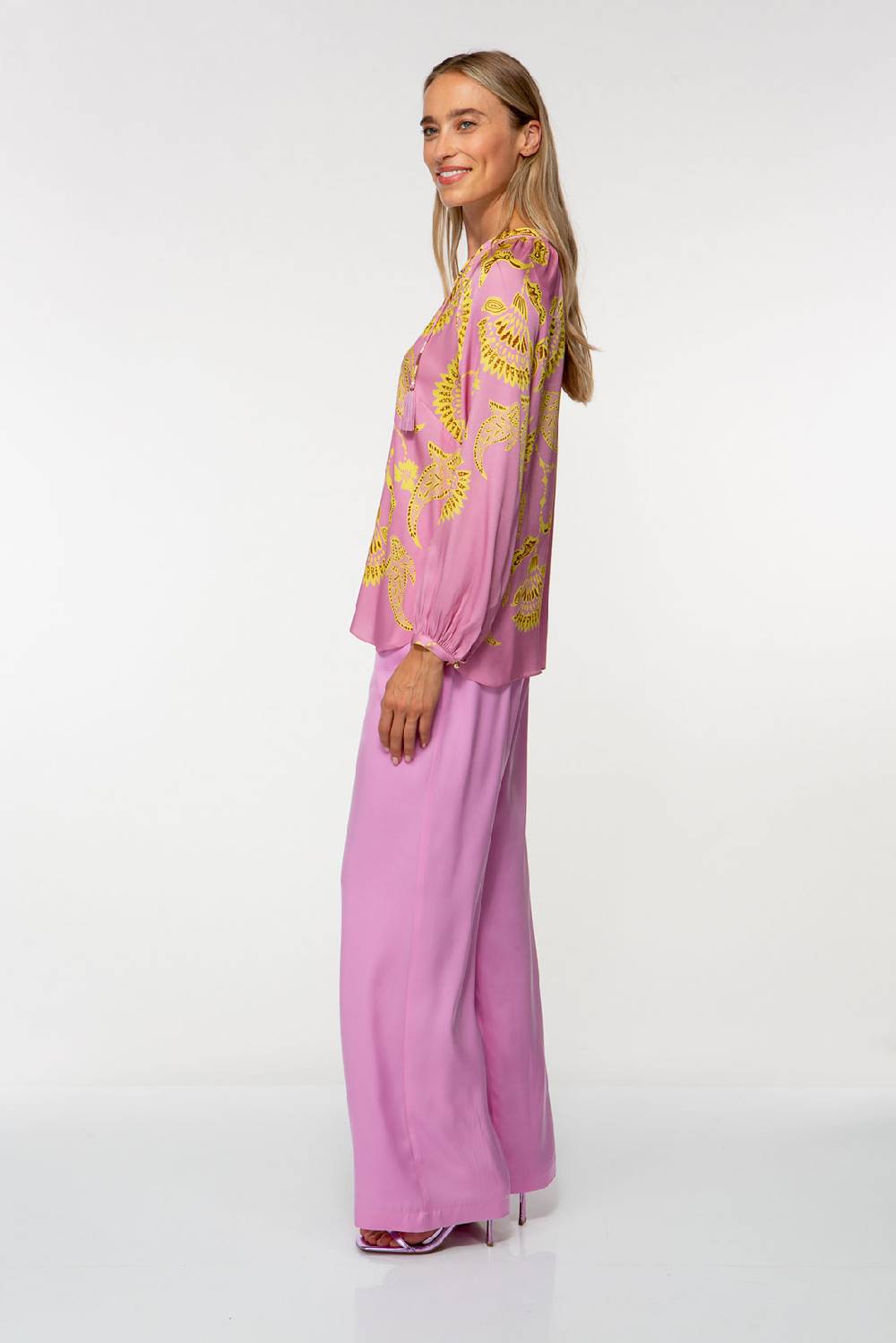 IVI GmbH CORAL FLOWER Seidenbluse Mit Print Pink